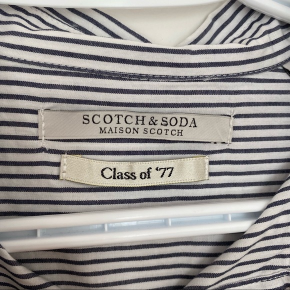 SCOTCH & SODA Asymmetric Striped Shirt Snap Buttons Small - Picture 4 of 8